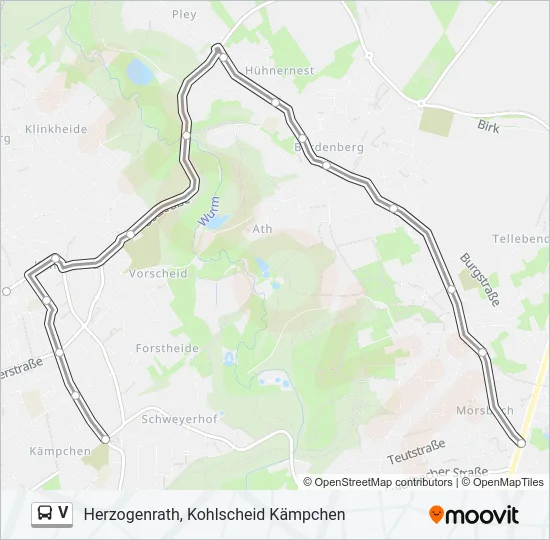 V Bus Line Map