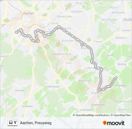 V Bus Line Map