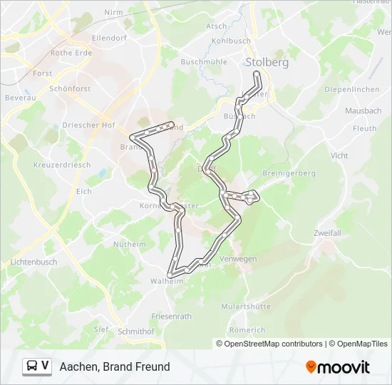 V Bus Line Map