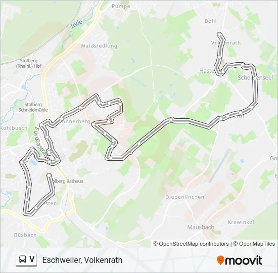 V Bus Line Map