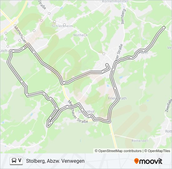 Автобус V: карта маршрута