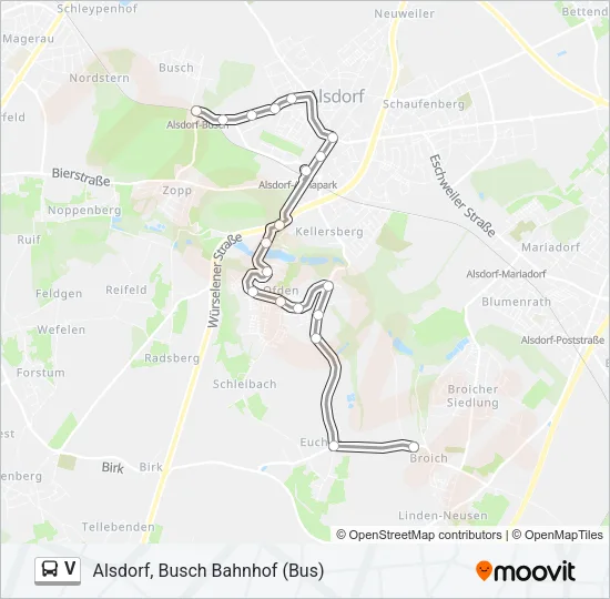 V Bus Line Map