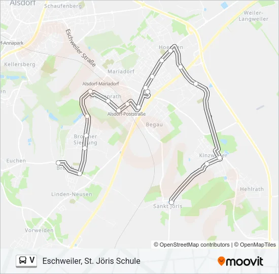 V Bus Line Map