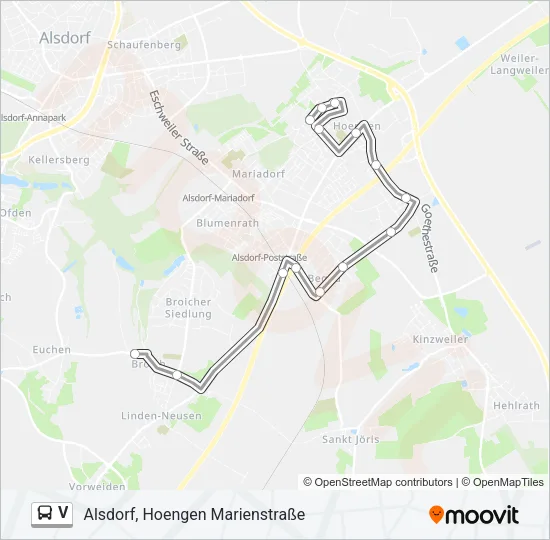 V Bus Line Map