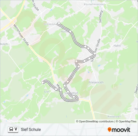 V Bus Line Map