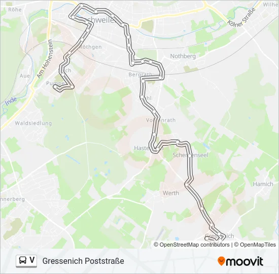 V Bus Line Map
