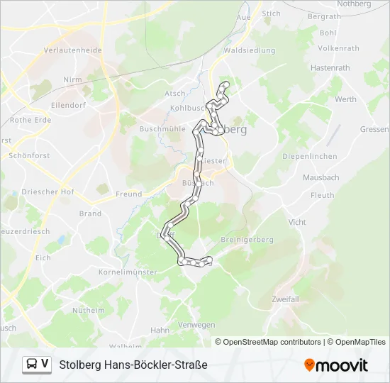 V Bus Line Map