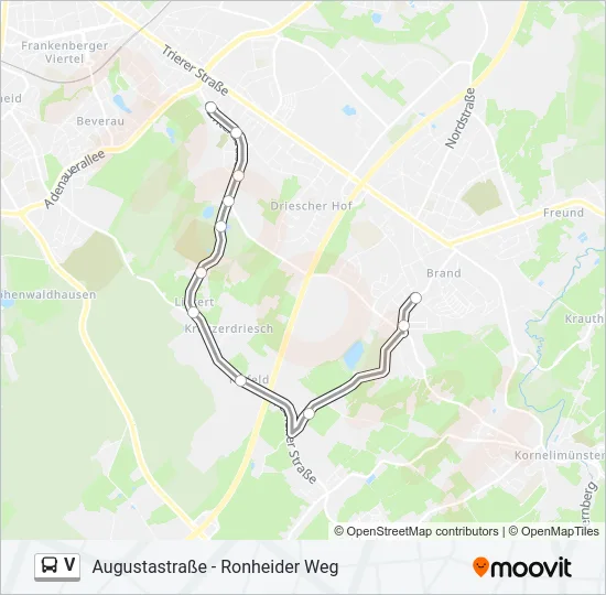 V Bus Line Map