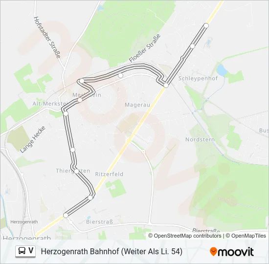V Bus Line Map