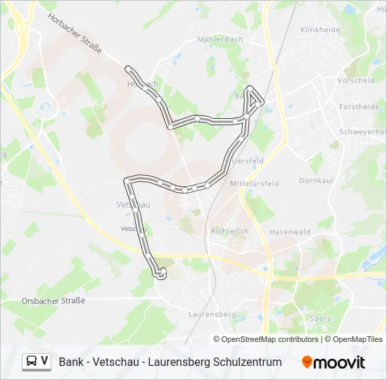 V Bus Line Map