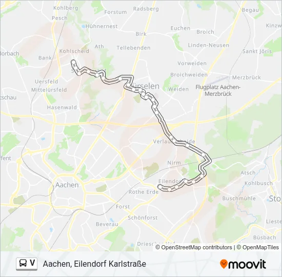 V Bus Line Map