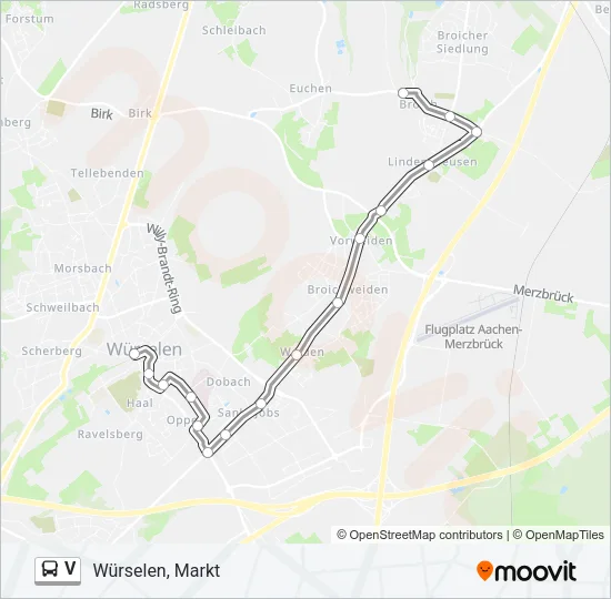 V Bus Line Map