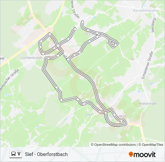 V Bus Line Map