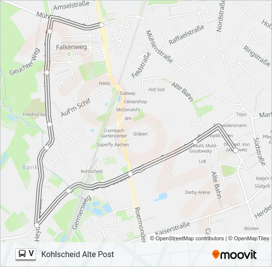 V Bus Line Map