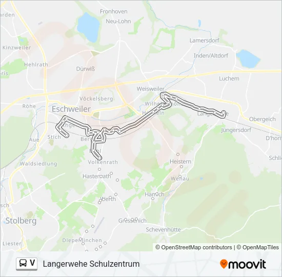 V Bus Line Map