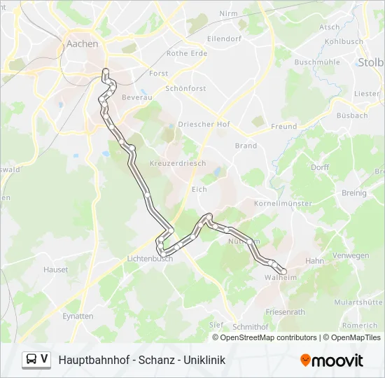 V Bus Line Map