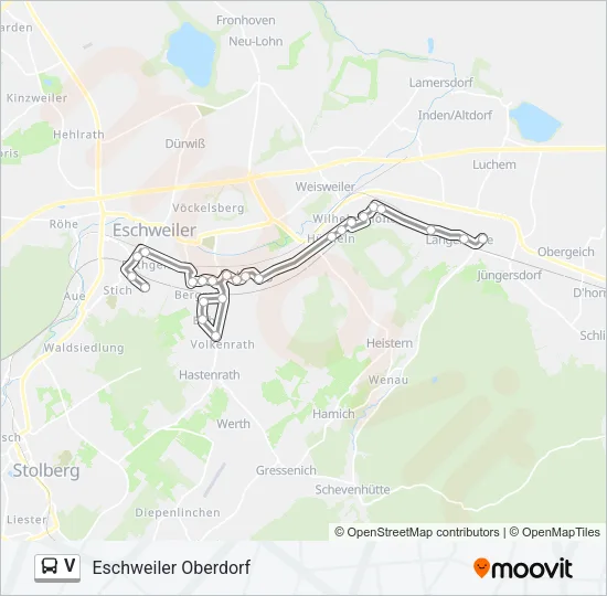 V Bus Line Map