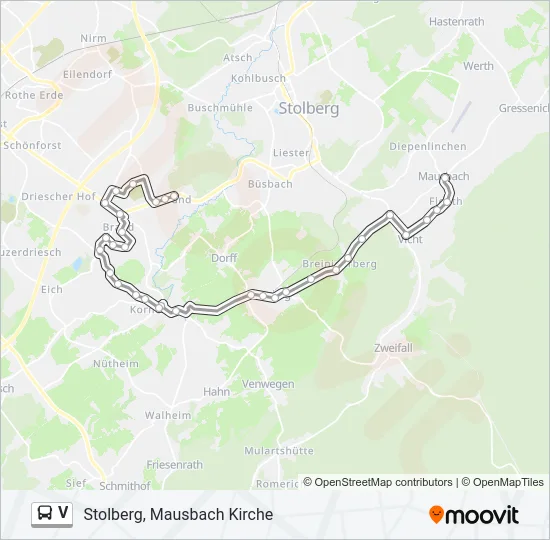 V Bus Line Map
