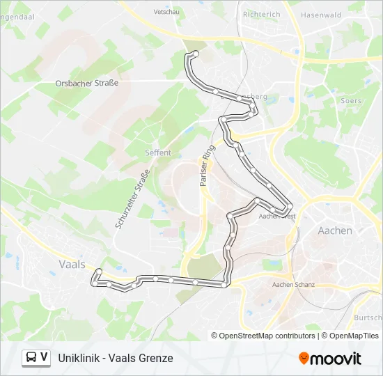 V Bus Line Map