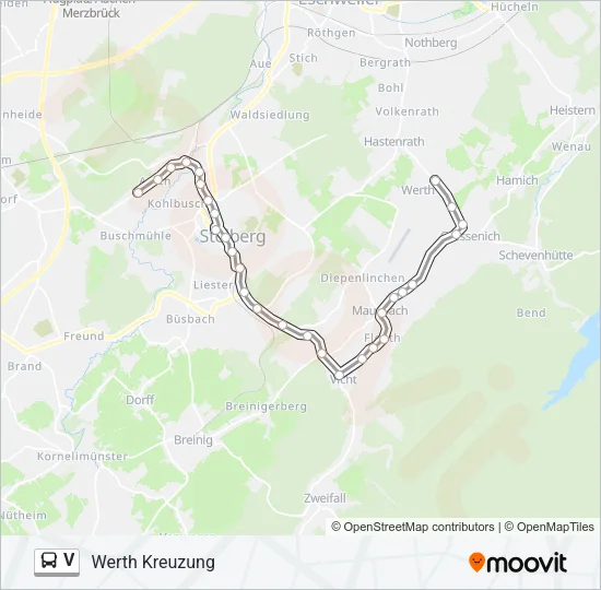 V Bus Line Map