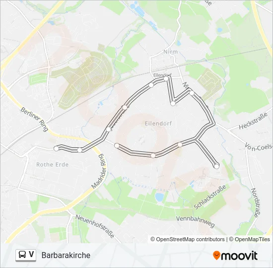 V Bus Line Map