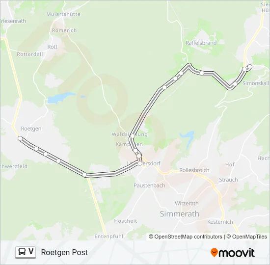 V Bus Line Map