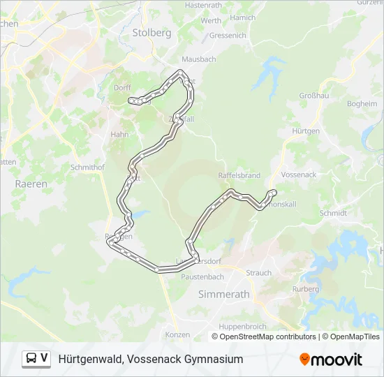 V Bus Line Map