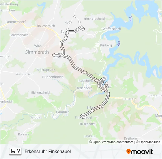 V Bus Line Map