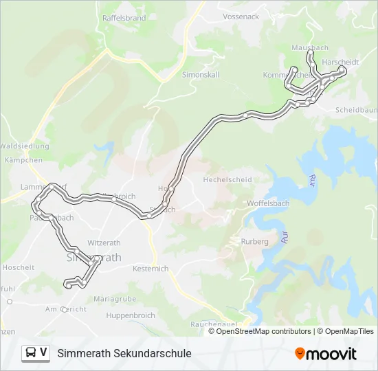V Bus Line Map