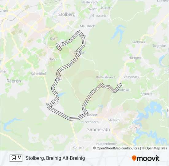 V Bus Line Map