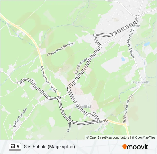 V Bus Line Map