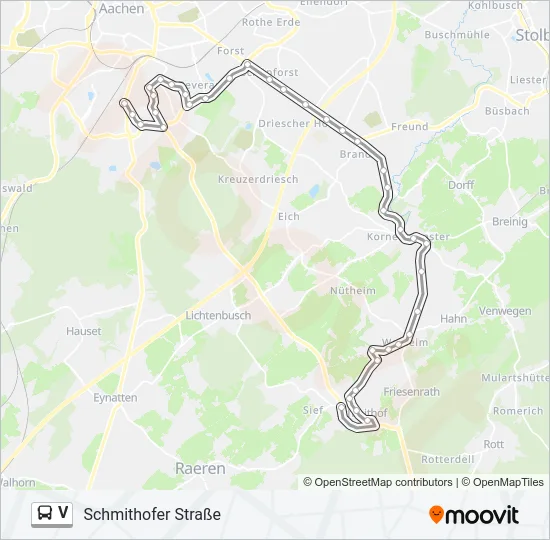 V Bus Line Map