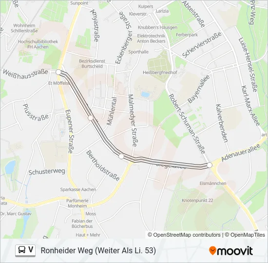 V Bus Line Map