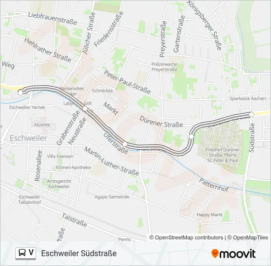 V Bus Line Map