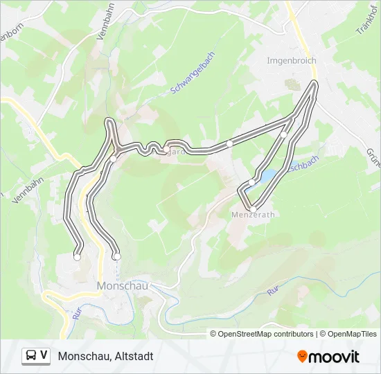 V Bus Line Map