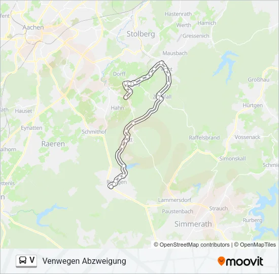 V Bus Line Map