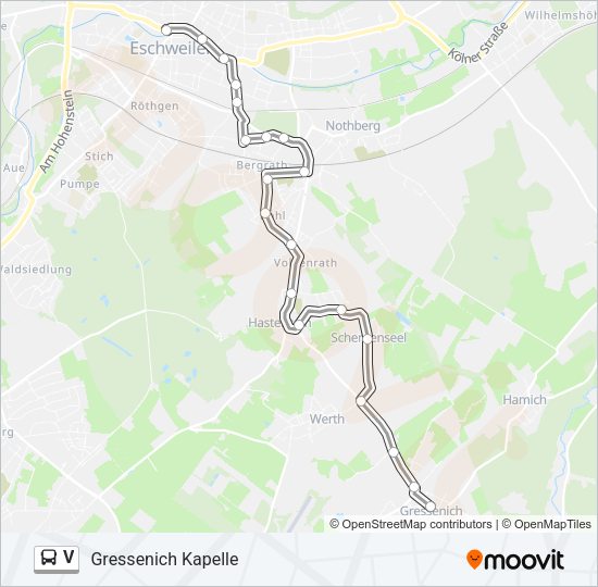 Автобус V: карта маршрута