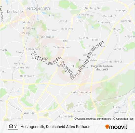 Автобус V: карта маршрута