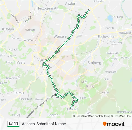 11 Bus Line Map