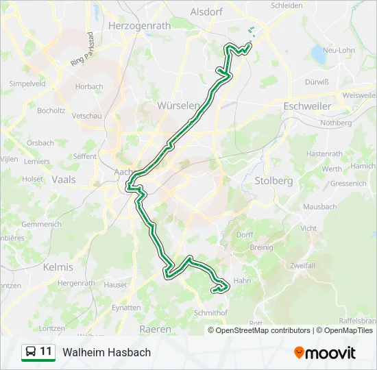 11 Bus Line Map