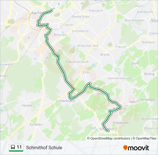 11 Bus Line Map