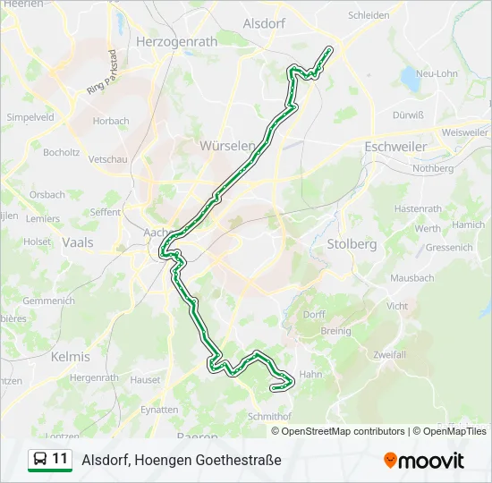 11 Bus Line Map