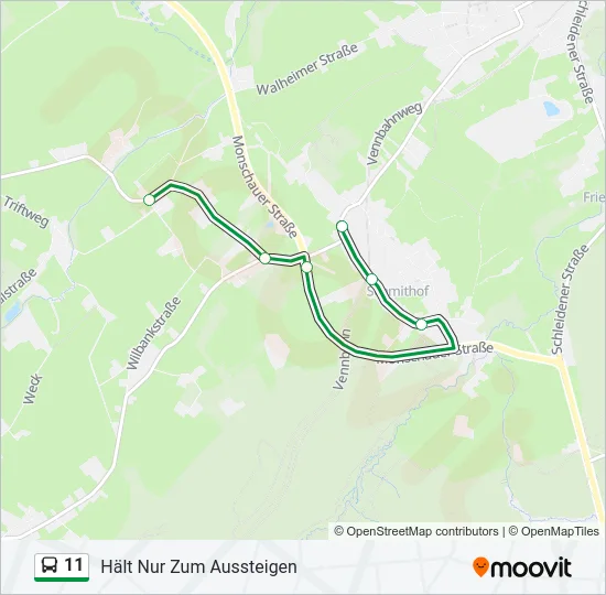 11 Bus Line Map