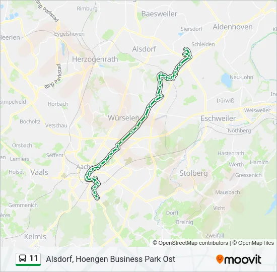 11 Bus Line Map