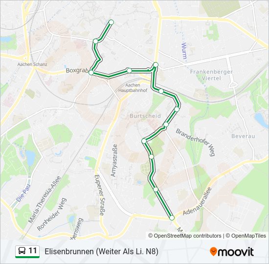 11 bus Line Map