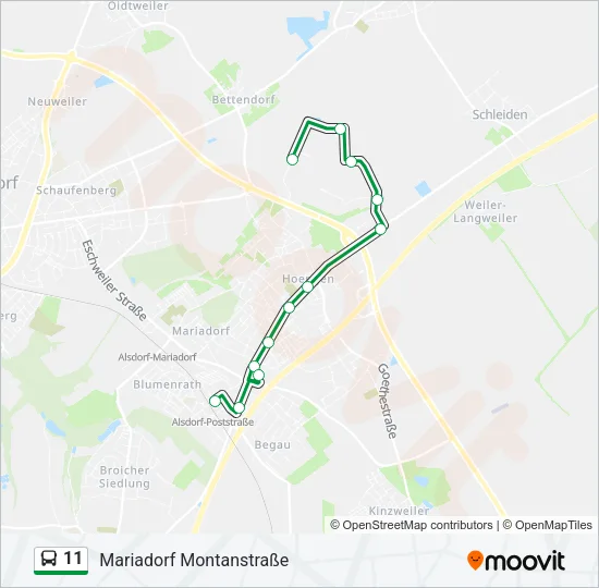 11 Bus Line Map