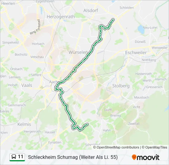 11 Bus Line Map