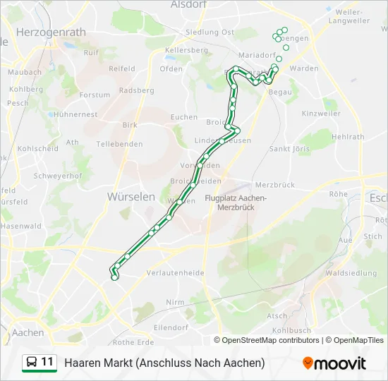 Автобус 11: карта маршрута