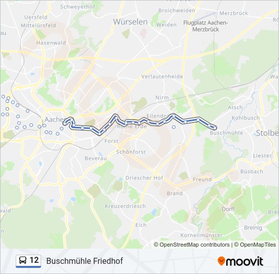Buslinie 12 Karte