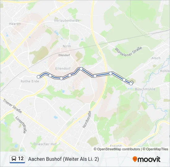 12 Bus Line Map
